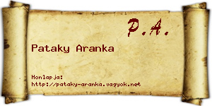 Pataky Aranka névjegykártya