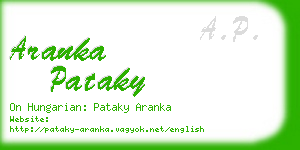 aranka pataky business card